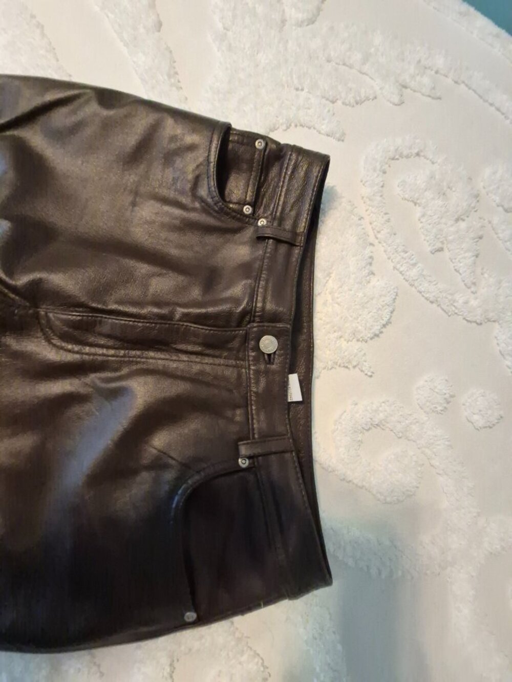 Genuine leather Jeaneology pants size 12 - Picture 2 of 8